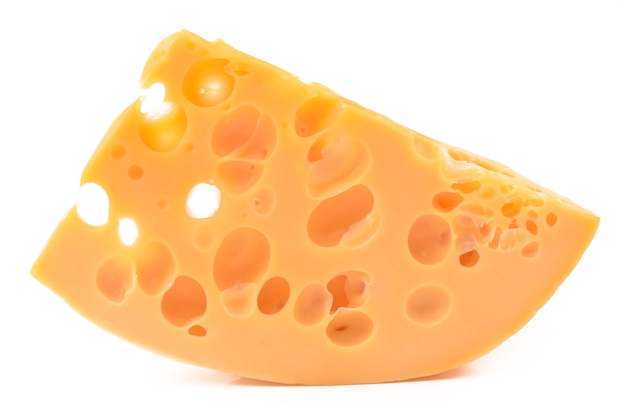 Cheese on white background