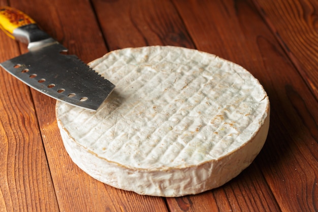 Cheese on wooden table