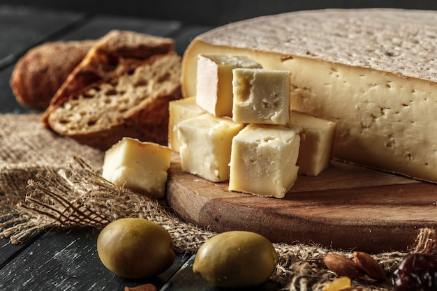 Cheese on the wooden table