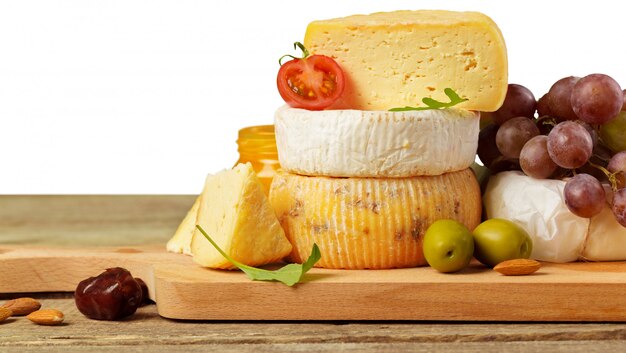 Cheese on wooden table