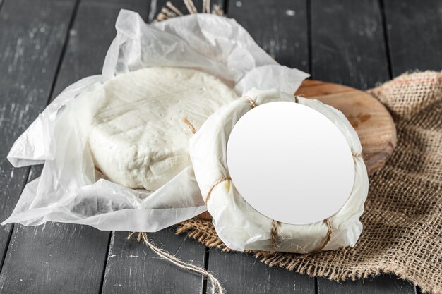 Cheese on the wooden table