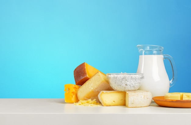 Cheese on wooden table