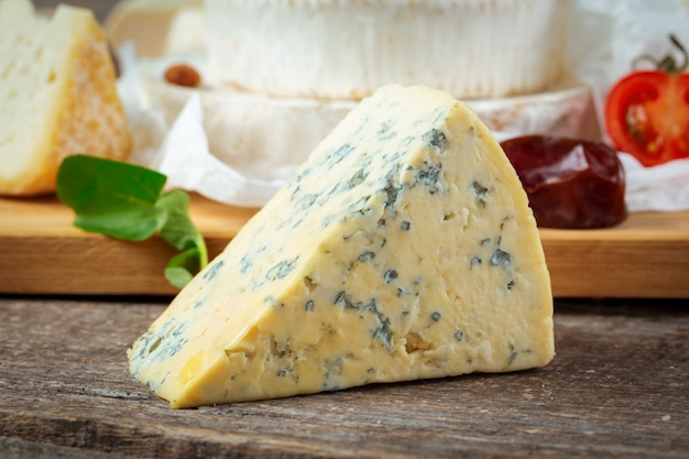 Cheese on wooden table