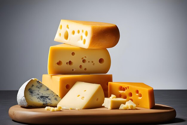 Cheese on Wooden Table