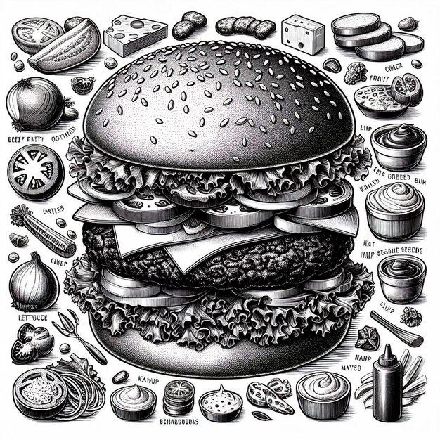 Foto cheeseburger digitale kunst