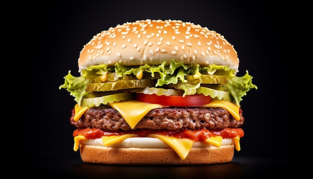 Фото Вид сбоку на cheeseburger elevation