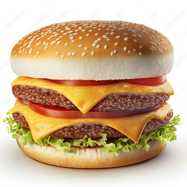 Чизбургер на изолированном белом фоне