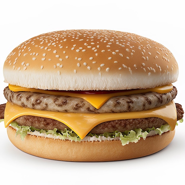 Cheeseburger on isolated white background