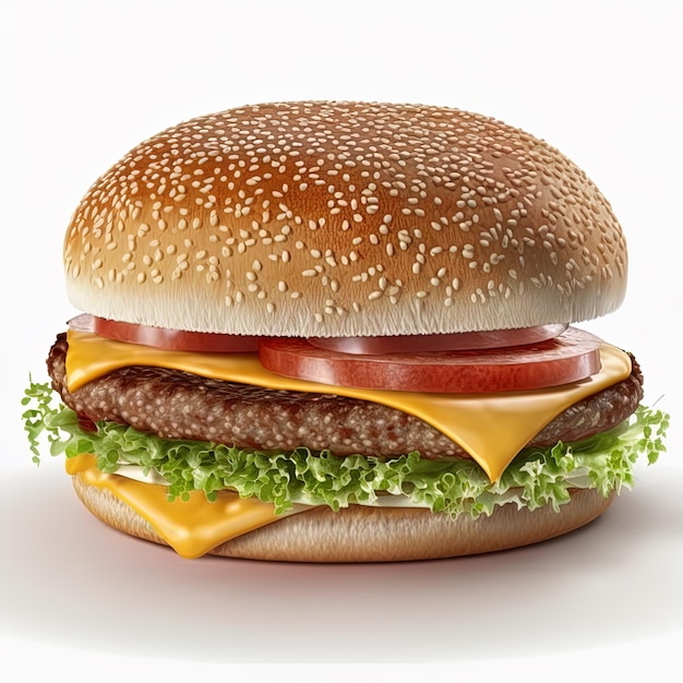 Cheeseburger on isolated white background