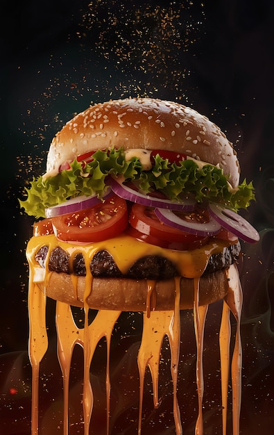 Cheeseburger voor café's en restaurants Menu's burger en hamburger Cheeseburgers met frietjes