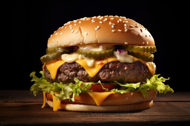 Cheeseburger with glass of cola