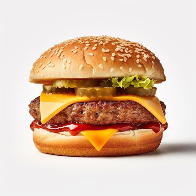 A cheeseburger with a hamburger on it