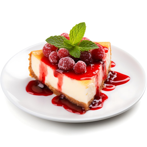 Cheesecake american cuisine isolated on white background