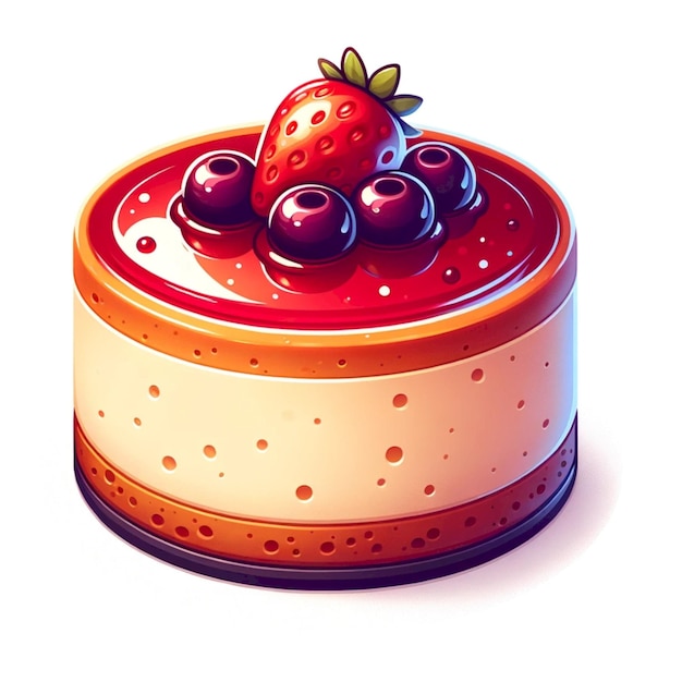 Photo cheesecake cartoon illustration of a typical american food