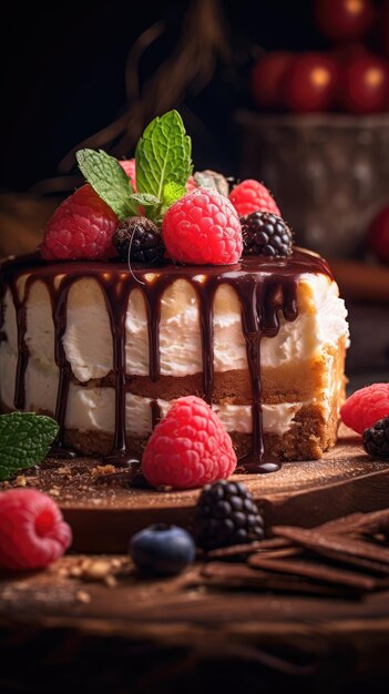 Cheesecake is a sweet dessert made with a soft fresh cheese