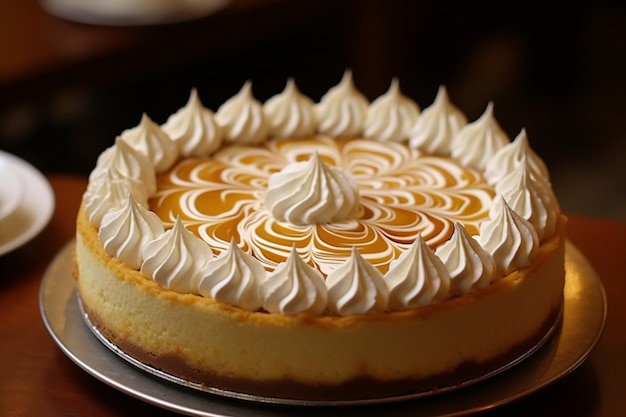 Cheesecake met Whipped Cream Swirls Bakkerij Perfectie in elke hap