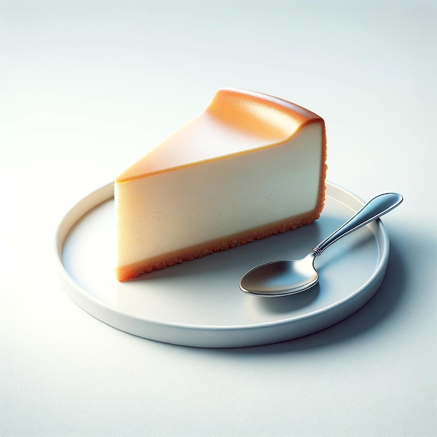 Foto cheesecake op een schotel op een witte achtergrond heerlijk dessert