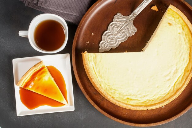 Photo cheesecake with caramel