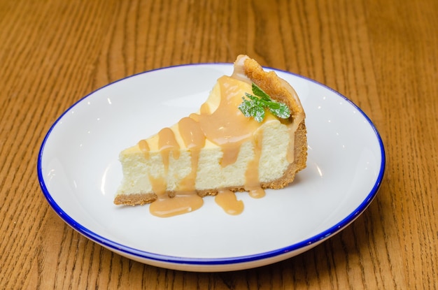 cheesecake with condensed milk on a plate