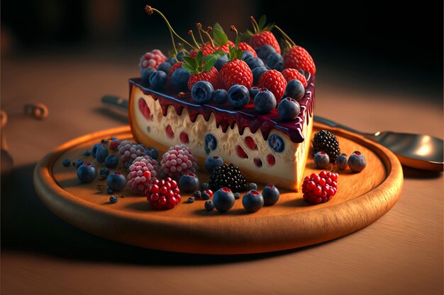 Cheesecake with Mix of Berries