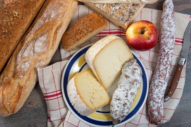 cheeses, sausage and snacks