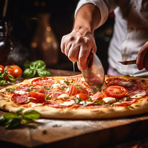 Cheesey Pizza op de tafel heerlijke pizza