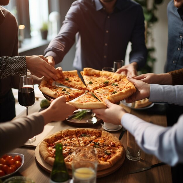 Cheesey Pizza op de tafel heerlijke pizza