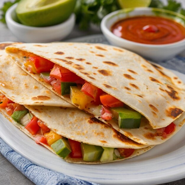 Cheesy Quesadillas met kleurrijke groentevulling