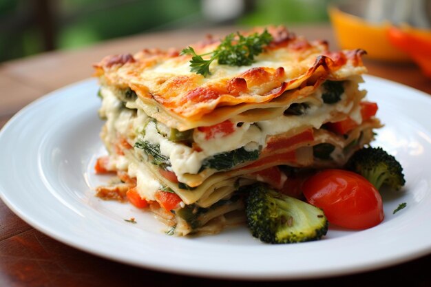 Foto lasagna al formaggio e alle verdure