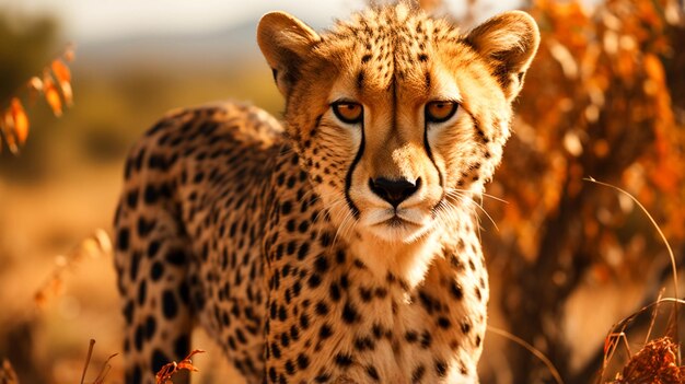 Cheetah animal in Africa in forest background