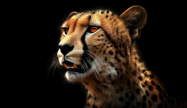cheetah on a black background