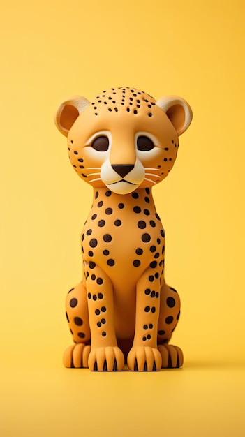 Cheetah Character craft met geïsoleerde studio achtergrond
