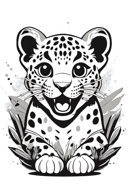 Photo cheetah cub coloring page printable qualityblack and white poster quality