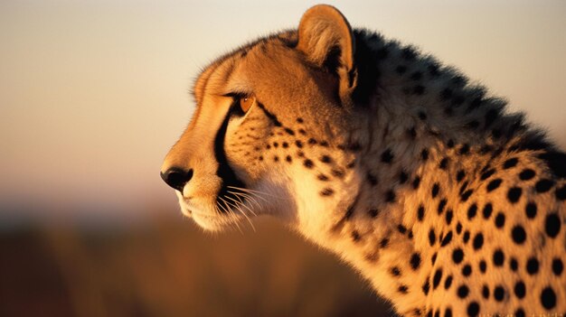 A cheetah in the evening light