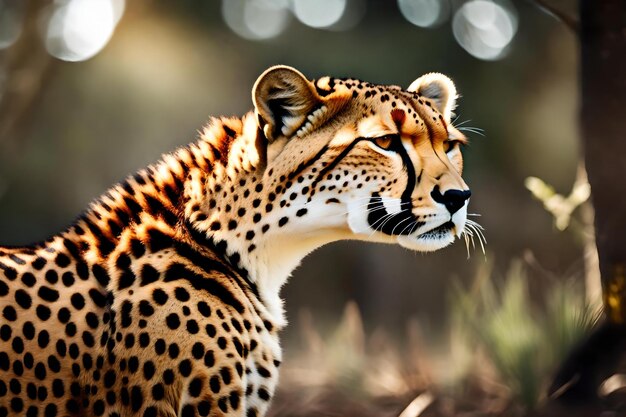 a cheetah in forest natural view