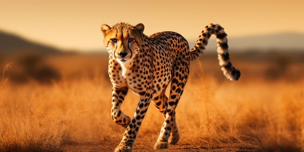 Cheetah gaze on the savannah