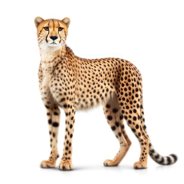 Cheetah geïsoleerd op wit gemaakt met generatieve AI