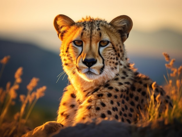 Cheetah in its Natural Habitat Wildlife Photography Generative AI