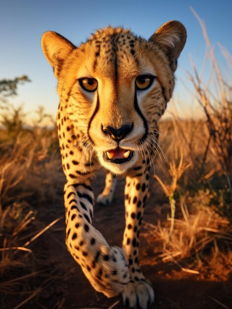 Cheetah in its Natural Habitat Wildlife Photography Generative AI