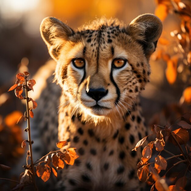 Гепард в его естественной среде обитания Фотография дикой природы Генеративный ИИ