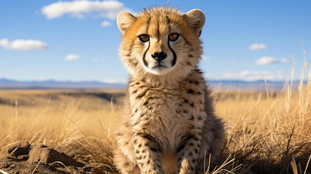 Cheetah lying in grass South Africa