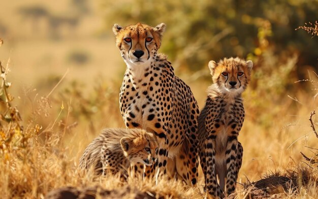 cheetah mom and cub