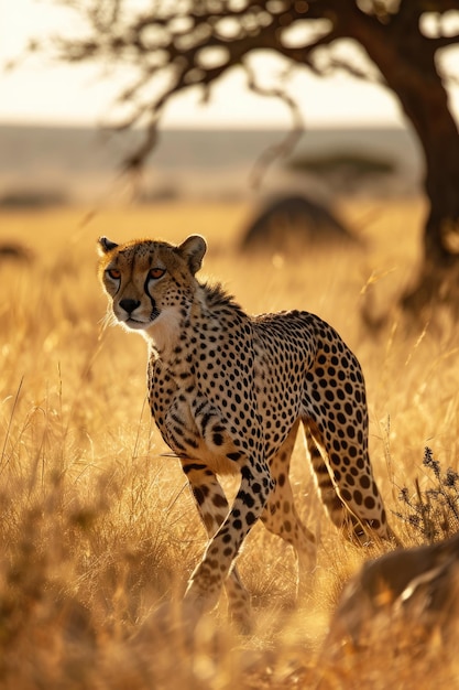 Cheetah in a nature reserve in Africa