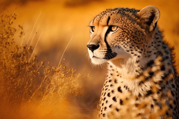 Cheetah portrait face Ai Close up