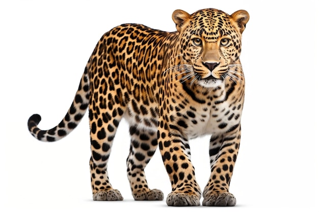 Cheetah Posed against a Blank White Canvas Generative AI