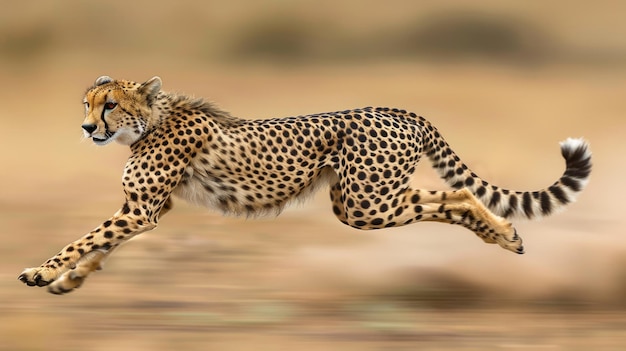 Cheetah Running in South Africa Stunning Image of African Wildlife Capturing the Horizontal Speed