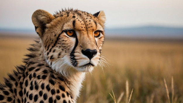 Cheetah takes a selfie in the grasslands