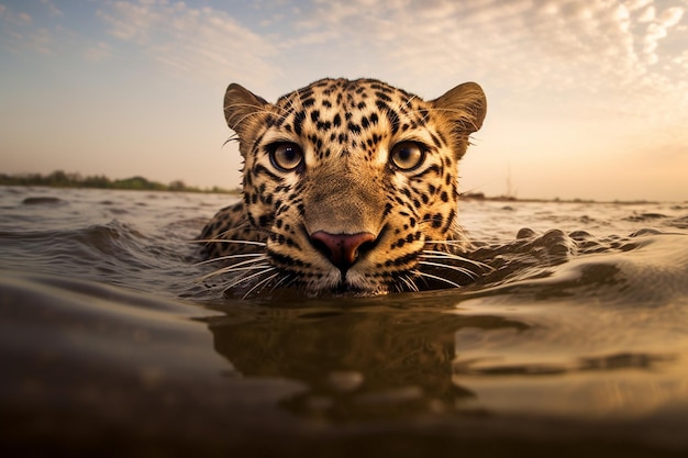 Гепард в воде