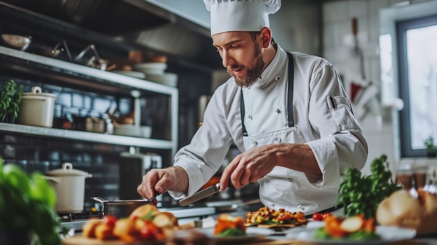 chef cook HD 8K wallpaper Stock Photographic Image