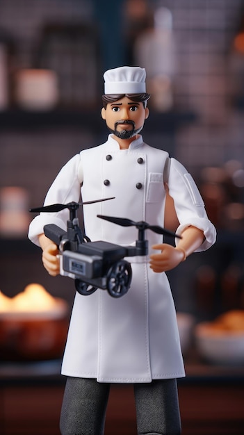 a chef doll in a confident pose Generative Ai